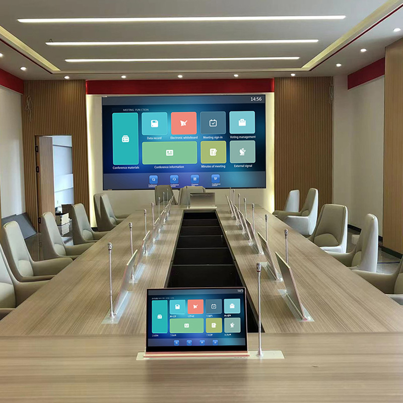 Nakatagong Desktop Flip up Monitor Paperless Conference System